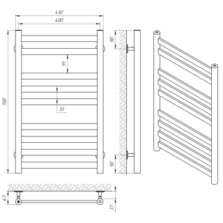 Полотенцесушитель водяной Indigo Slim LSLW70-40 70x40 см хром